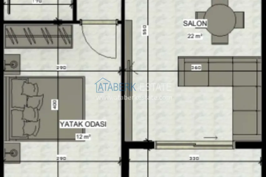 Купить дешево Квартиры 1+1 в комплексе на завершающем этапе строительства - верхняя Оба, Алания 1 