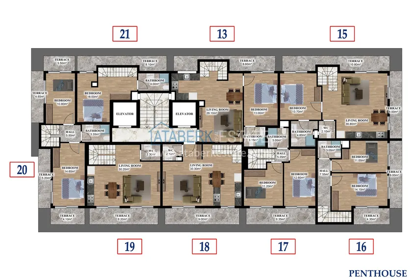 Купить дешево Новый проект резиденции сегмента комфорт в центре Алании, район пляжа Клеопатра 3 
