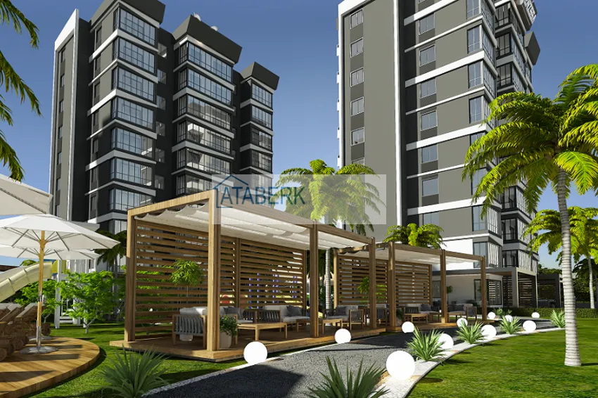 Квартиры 2+1 на этапе строительства в районе Давултепе-Мерсин 8 