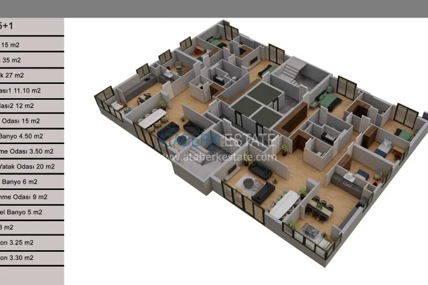 Купить дешево Квартира 5+1 в жилом комплексе на стадии строительства Мезитли-Мерсин 1 