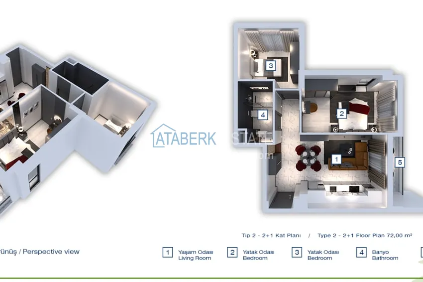 Купить дешево Квартира 2+1 от собственника в комплексе премиум-люкса - район Авсаллар, Алания 1 