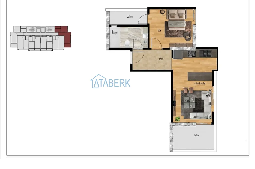 Купить дешево Квартиры 1+1 от застройщика в новом современном жилом комплексе район Тедже-Мерсин 3 