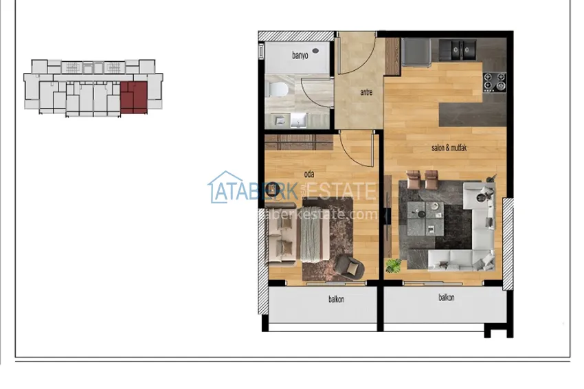 Купить дешево Квартиры 1+1 от застройщика в новом современном жилом комплексе район Тедже-Мерсин 5 