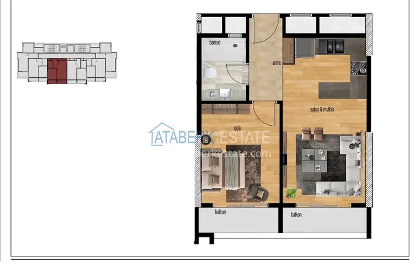 Купить дешево Квартиры 1+1 от застройщика в новом современном жилом комплексе район Тедже-Мерсин 6 