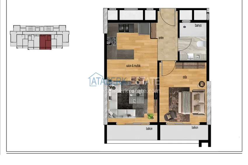 Купить дешево Квартиры 1+1 от застройщика в новом современном жилом комплексе район Тедже-Мерсин 7 