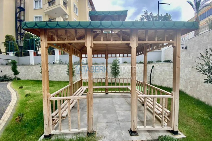 Квартира 1+1 меблированная с видом на море и крепость, центр Алании  12 