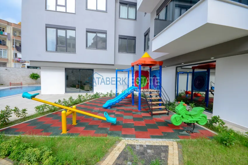 Квартира 1+1 меблированная с видом на море и крепость, центр Алании  14 