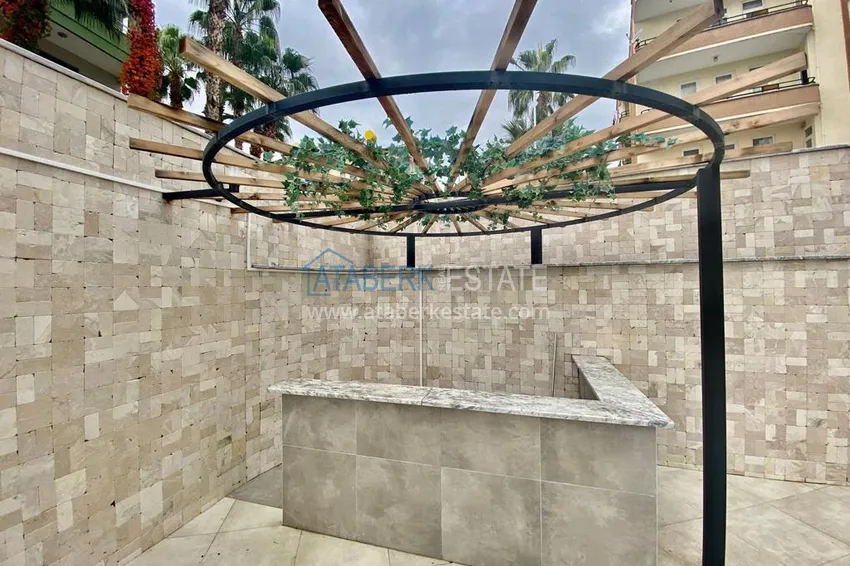 Квартира 1+1 меблированная с видом на море и крепость, центр Алании  15 