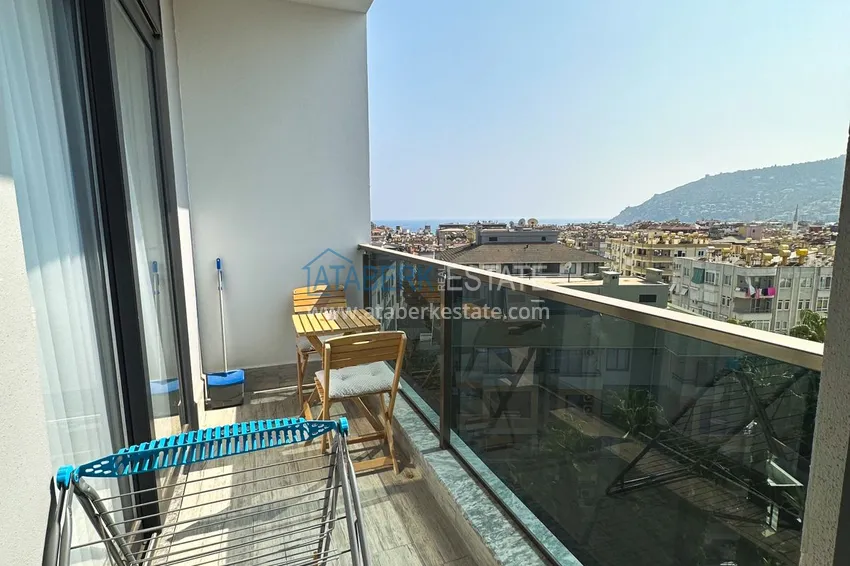 Приобрести Квартира 1+1 меблированная с видом на море и крепость, центр Алании  12 
