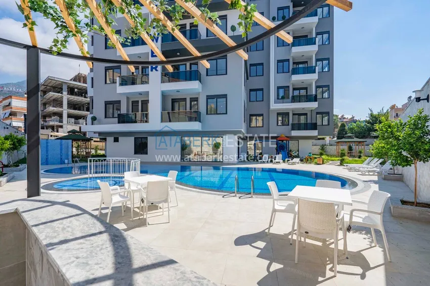 Квартира 1+1 меблированная с видом на море и крепость, центр Алании  3 