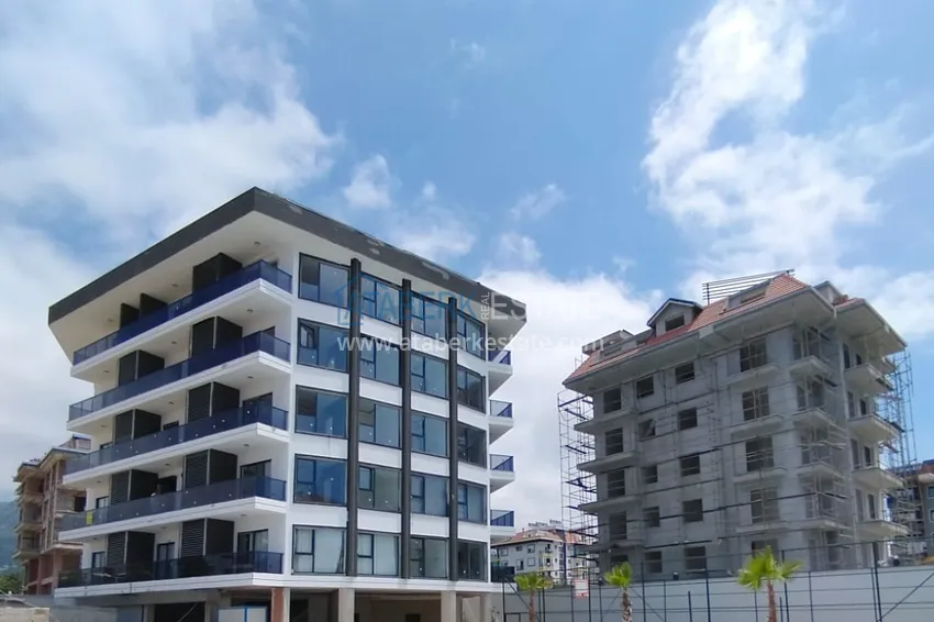 Квартира 1+1 с видом на море в комплексе на завершающем этапе строительства – Каргыджак, Алания 2 