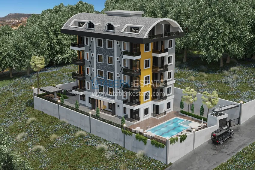 Квартира 1+1 от инвестора с видом на море, в комплексе на завершающем этапе – Алания, Конаклы 1 