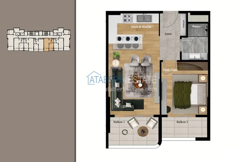 Купить дешево Квартиры на этапе строительства в 300 метрах от моря район Каргыпынары-Мерсин 2 