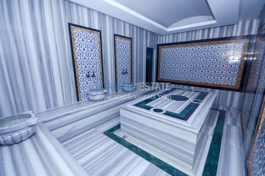 Квартира 1+1 меблированная с видом на море и крепость, центр Алании  24 