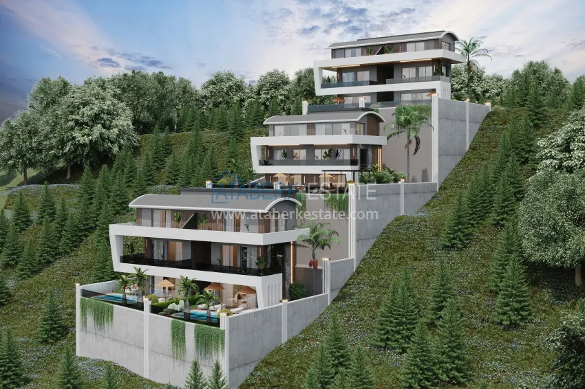 Новый проект элитных видовых вилл – Алания, горный район Тепе 1 