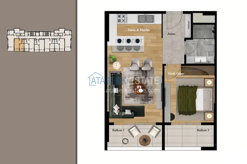 Купить дешево Квартиры на этапе строительства в 300 метрах от моря район Каргыпынары-Мерсин 5 