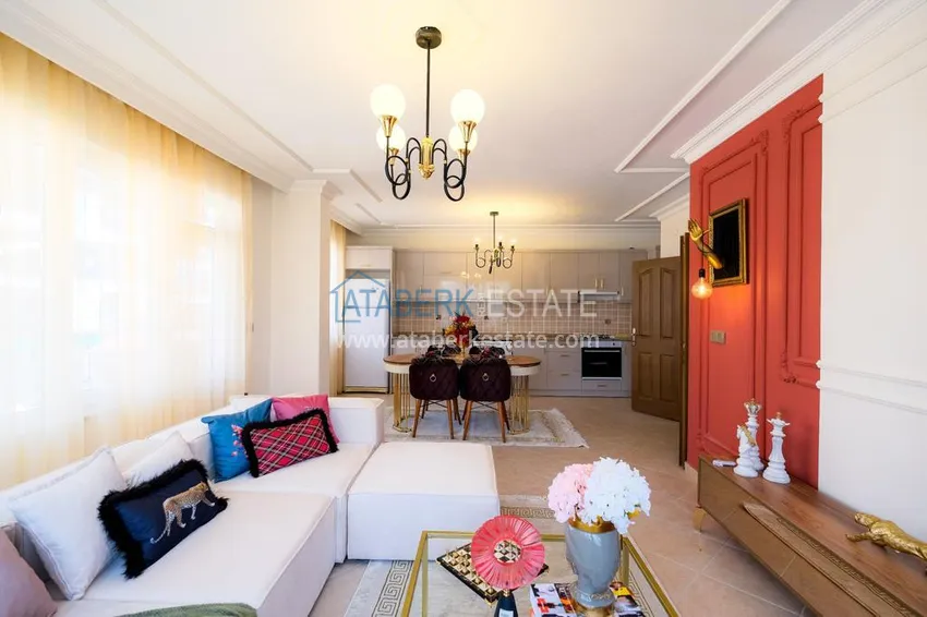 Приобрести Квартира 2+1 меблированная в комплексе с инфраструктурой, район Оба – Алания 5 