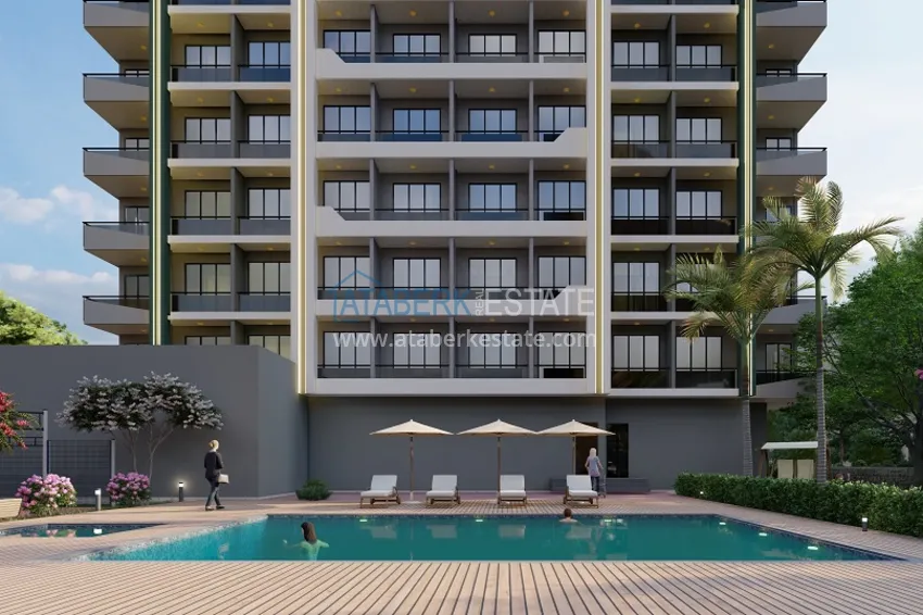 Квартиры 1+1 от застройщика в новом современном жилом комплексе район Тедже-Мерсин 6 