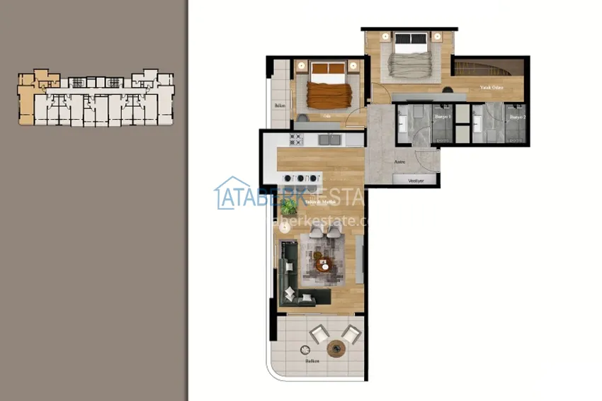 Купить дешево Квартиры на этапе строительства в 300 метрах от моря район Каргыпынары-Мерсин 6 