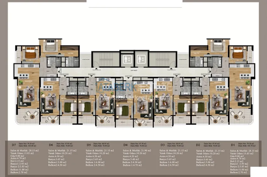 Купить дешево Квартиры на этапе строительства в 300 метрах от моря район Каргыпынары-Мерсин 8 