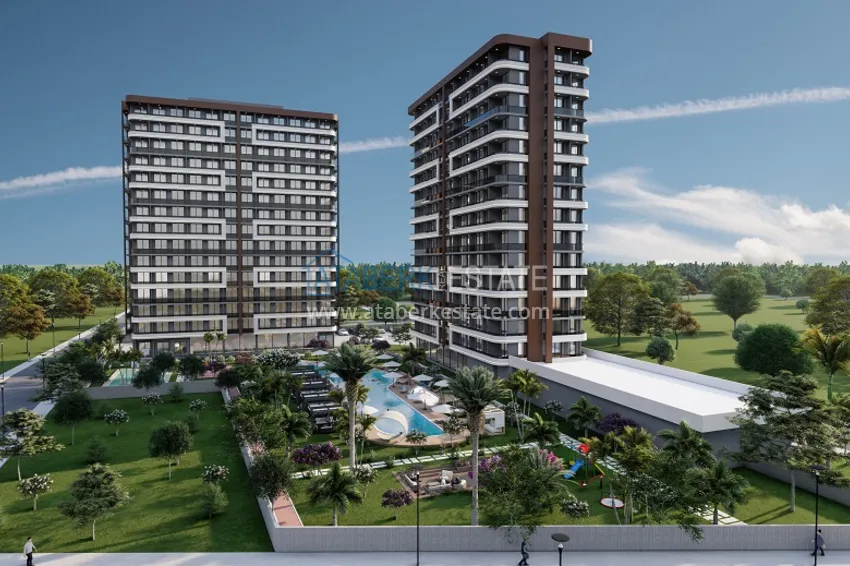 Квартиры 1+1 на этапе котлована в районе Томюк-Мерсин 5 