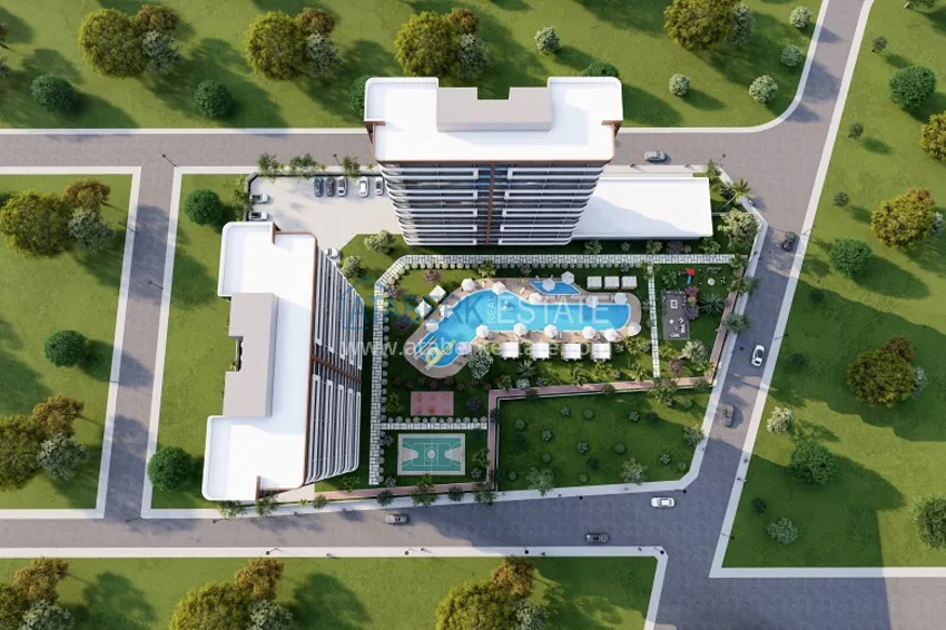 Квартиры 1+1 на этапе котлована в районе Томюк-Мерсин 7 