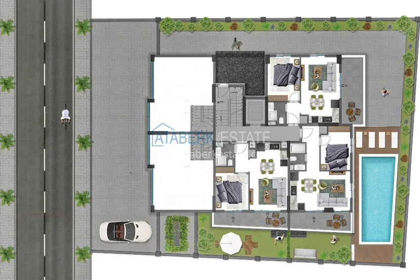 Купить дешево Квартиры 1+1 в центре Алании от инвестора в комплексе на завершающем этапе строительства 1 
