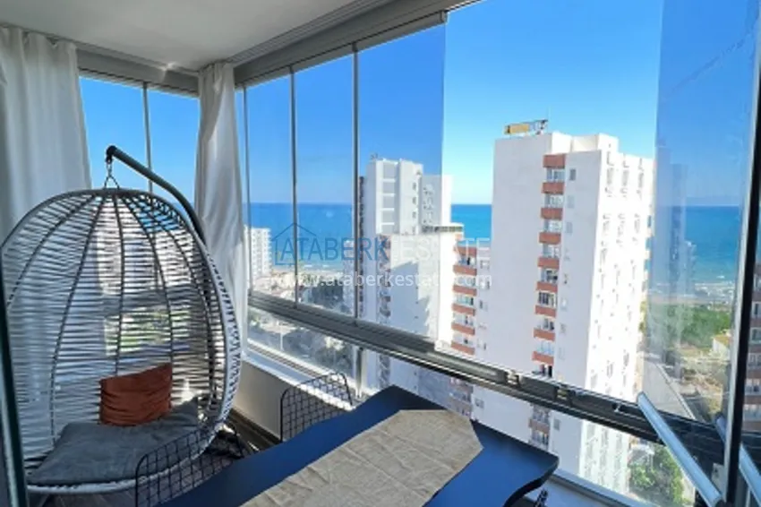 Приобрести Дуплекс 2+1 в Мерсине - Тедже, с панорамным видом на море, напрямую от собственника 10 