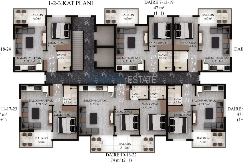 Купить дешево Квартиры в современном жилом комплексе в Газипаше, Алания 1 