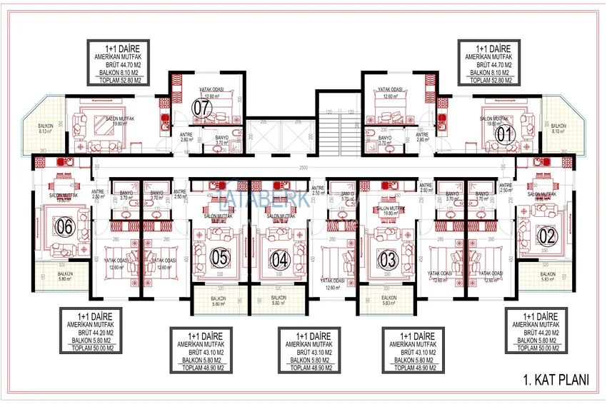 Купить дешево Квартира 1+1 от инвестора в комплексе на этапе строительства, Махмутлар – Алания 1 