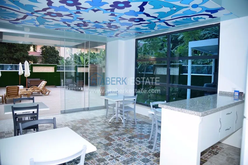 Квартира 2+1 меблированная в комфортабельном комплексе всего в 200 метрах от моря, район Махмутлар – Алания 14 