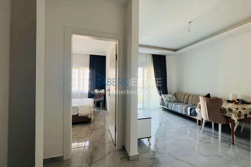 Приобрести Квартира 1+1 меблированная с видом на горы в резиденции комфорт-класса, район Оба – Алания 1 