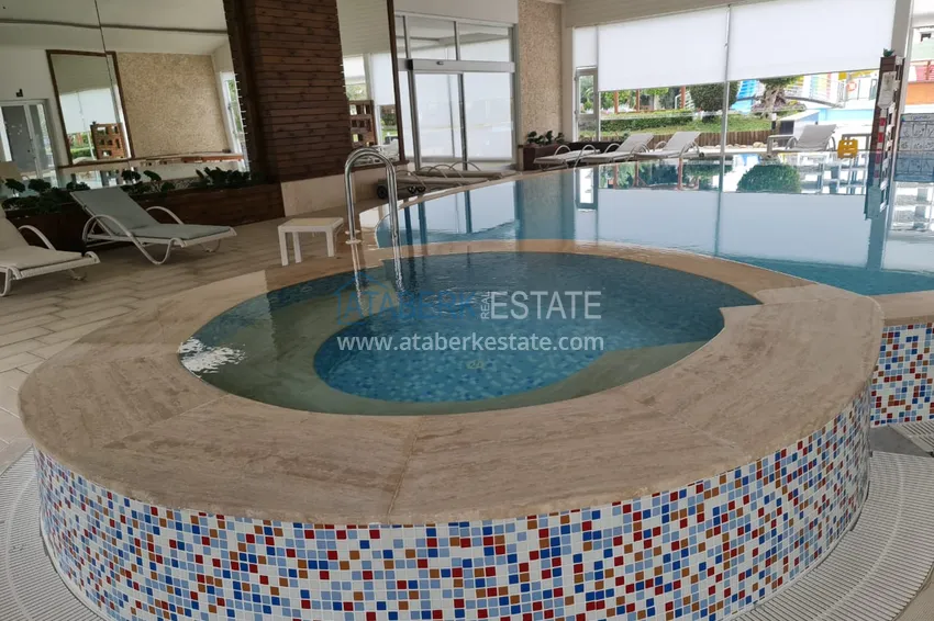 Квартира 2+1 с видом на горы и крепость в комплексе комфорт-класса с собственным пляжем, район Демирташ – Алания 25 