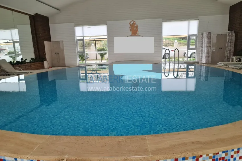 Квартира 2+1 с видом на горы и крепость в комплексе комфорт-класса с собственным пляжем, район Демирташ – Алания 27 