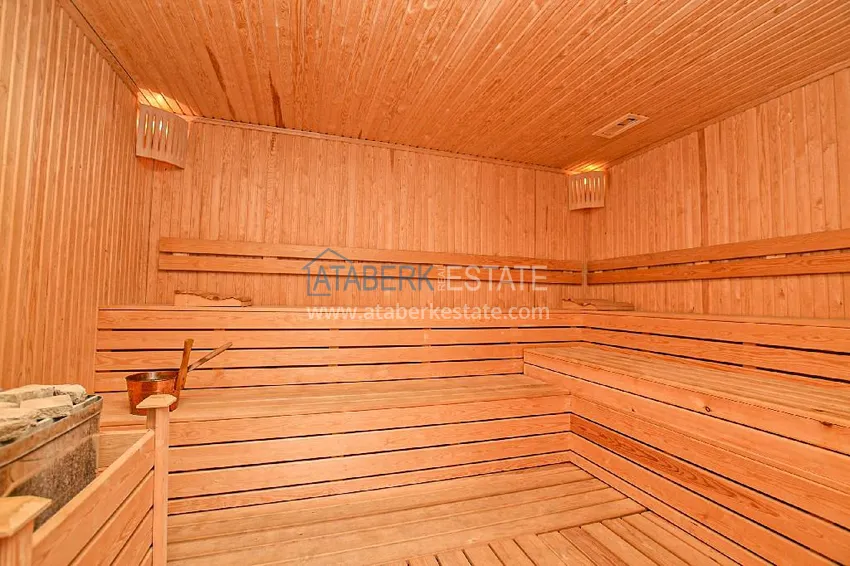 Квартира 2+1 с видом на горы и крепость в комплексе комфорт-класса с собственным пляжем, район Демирташ – Алания 30 