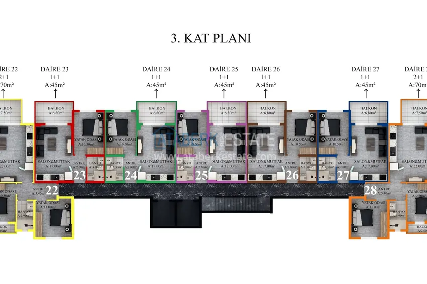 Купить дешево Квартиры от застройщика по минимальным стартовым ценам – Газипаша, Пазарджи 9 