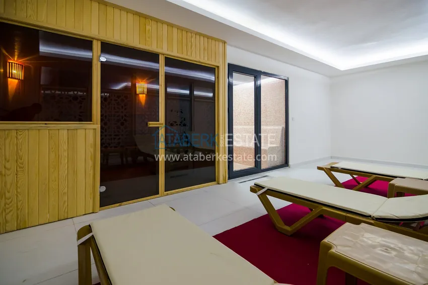 Дуплекс 3+1 меблированный с видом на море и горы в новом комплексе, район Махмутлар – Алания 30 