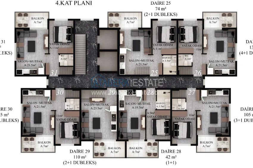 Купить дешево Квартиры в современном жилом комплексе в Газипаше, Алания 2 