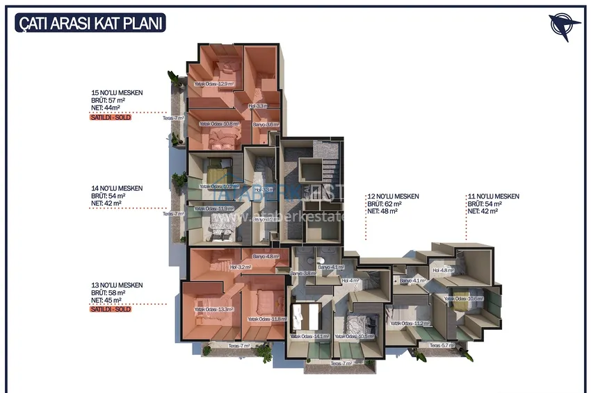 Купить дешево Старт продаж! Камерный бутик-комплекс на 15 квартир в Джикджилли, Алания 5 