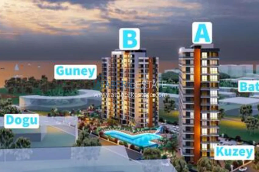 Квартира 1+1 в новом жилом комплексе на стадии строительства район Тедже – Мерсин 5 