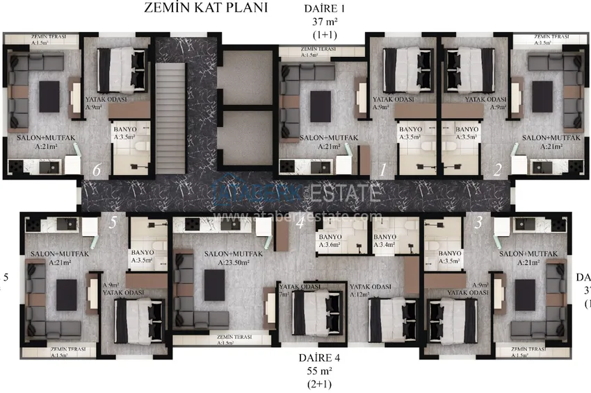 Купить дешево Квартиры в современном жилом комплексе в Газипаше, Алания 4 