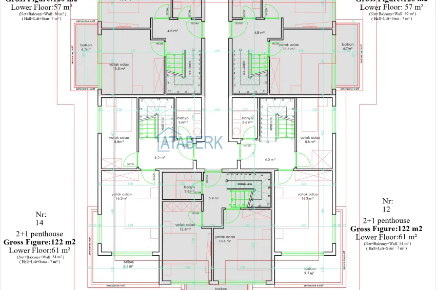 Купить дешево Инвестиционно-выгодный проект на этапе котлована в самом сердце Алании - район пляжа Клеопатра 3 