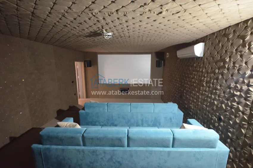 Квартира 2+1 меблированная с отдельной кухней, застеклённым балконом и видом на море, район Кестель – Алания 19 