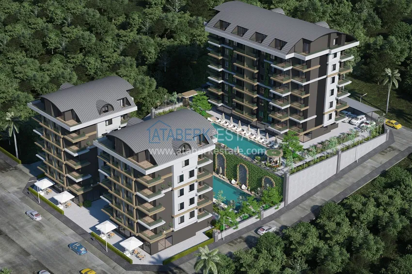 Новый проект жилого комплекса в верхней части района Оба – Чиплаклы, Алания 1 