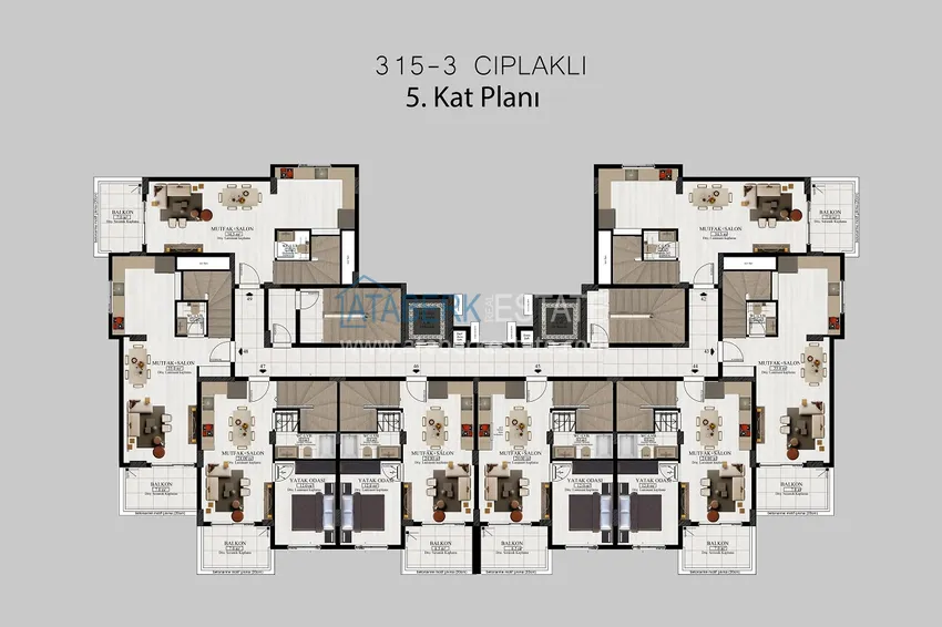 Фото -  Новый проект жилого комплекса в верхней части района Оба – Чиплаклы, Алания 1 