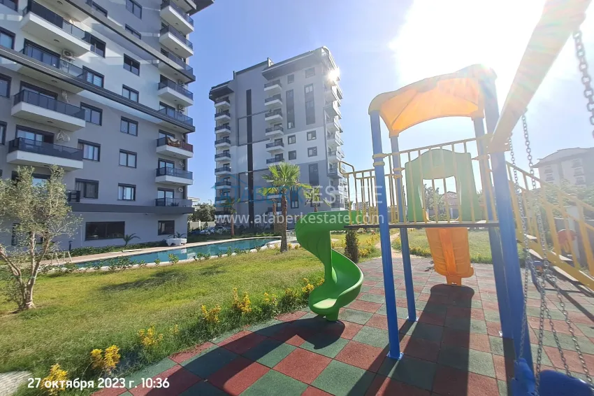 Квартира 1+1 с качественной чистовой отделкой и боковым видом на горы в новом комплексе – Алания, район Авсаллар  4 