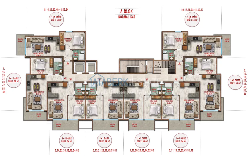 Купить дешево Двухкомнатная квартира с чистовой отделкой в Алании, район Авсаллар 3 