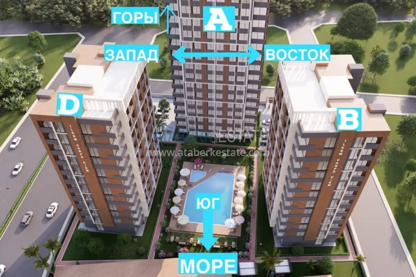 Новый современный проект жилого комплекса с инфраструктурой комфорт-класса район Томюк - Мерсин 5 