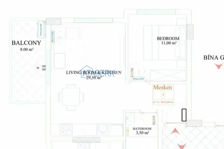 Купить дешево Квартира в районе Махмутлар двухкомнатная с мебелью от собственника 1