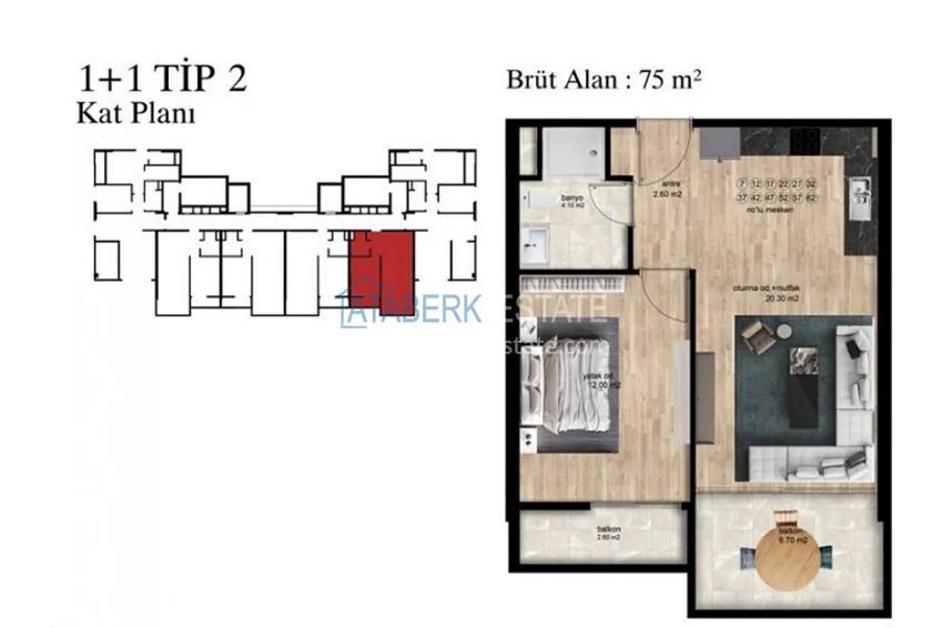 Купить дешево Квартира 1+1 от собственника в жилом комплексе с инфраструктурой отельного типа район Томюк – Мерсин 1 
